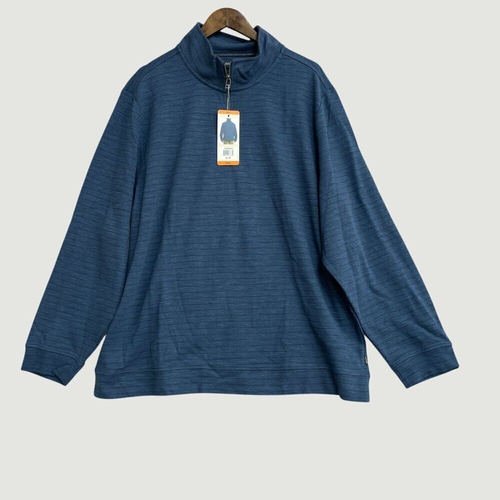 Dockers Men's Blue Quarter Zip Pullover XX-Large Cotton Blend M0305